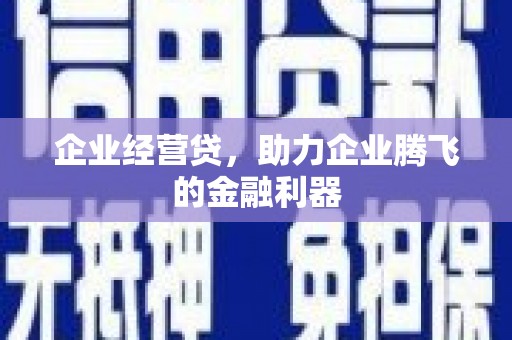 五结企业经营贷，助力企业腾飞的金融利器